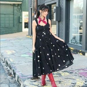 Free People Daisy Chain Embroidered midi dress NWT